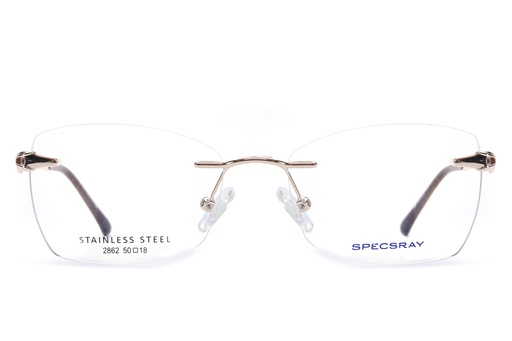 SpecsRay Metal Rim Less Cateye (Golden) [2862] [1052]