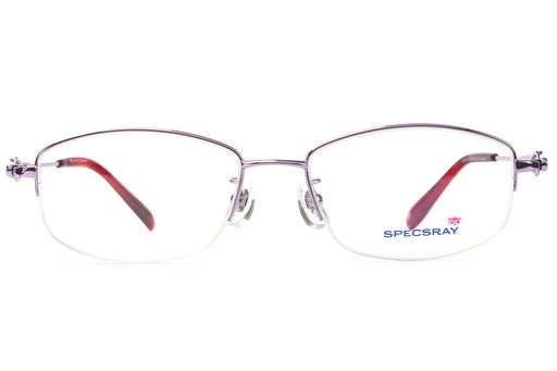 SpecsRay Half Rim Titanium Oval (Purple) [80158TITANIUM] [1147]